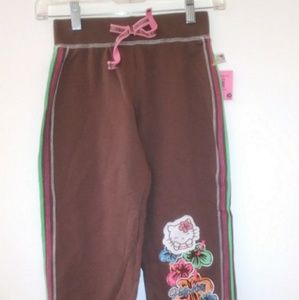 NWT🐱Hello kitty Capri pantsSize/girls largeBrow